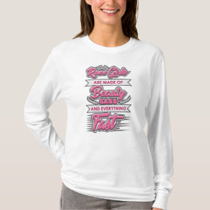 Tävling flickor är tillverkade av skönhet och sjö t shirt