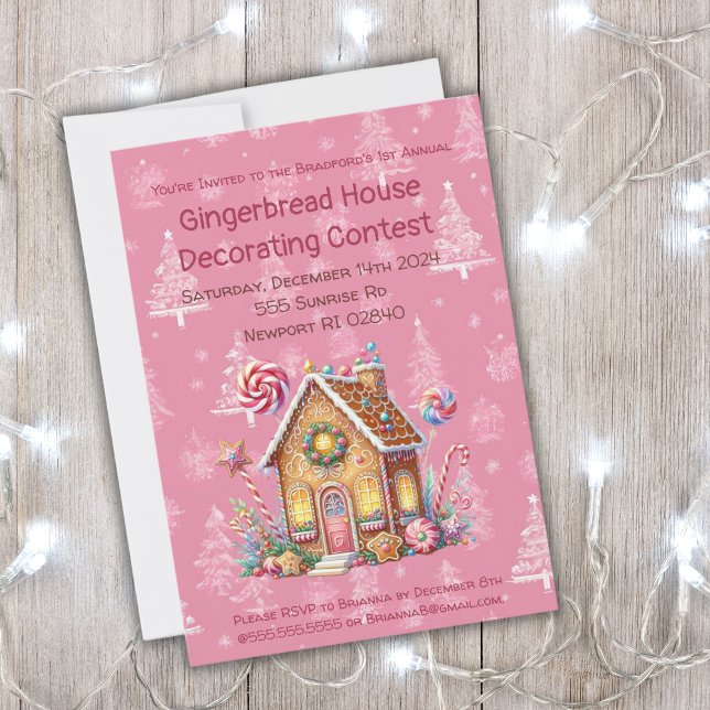 Tävling för dekoration av pepparkakshus inbjudningar (Skapare uppladdad)