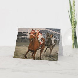 Tävling Horse är Winning Thoroughborn Helgkort