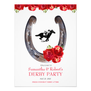 Tävling Horse Derby Party Välkomstskylt Fototryck