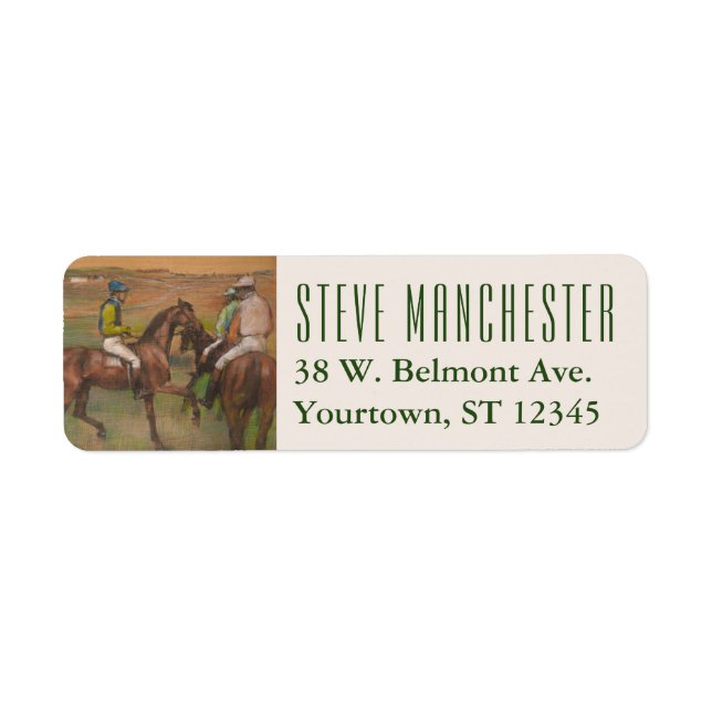 Tävling Horse & Jockey | Edgar Degas Returadress Etikett (Framsidan)