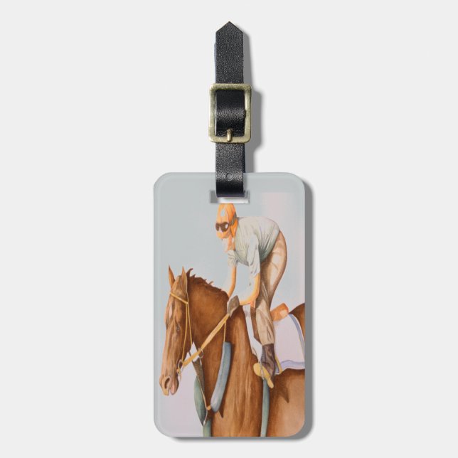 Tävling Horse och Jockey Bagagebricka (Vertikal Framsida)