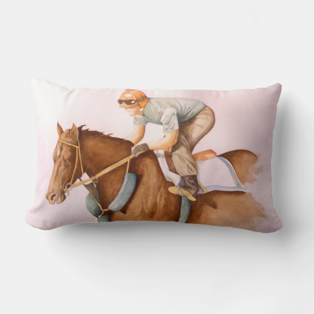 Tävling Horse och Jockey Lumbarkudde (Framsida)