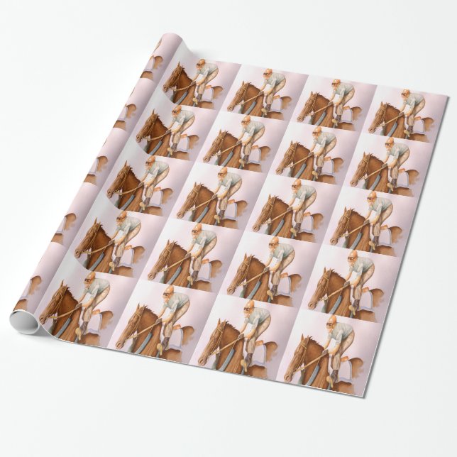 Tävling Horse och Jockey Presentpapper (Utrullad)