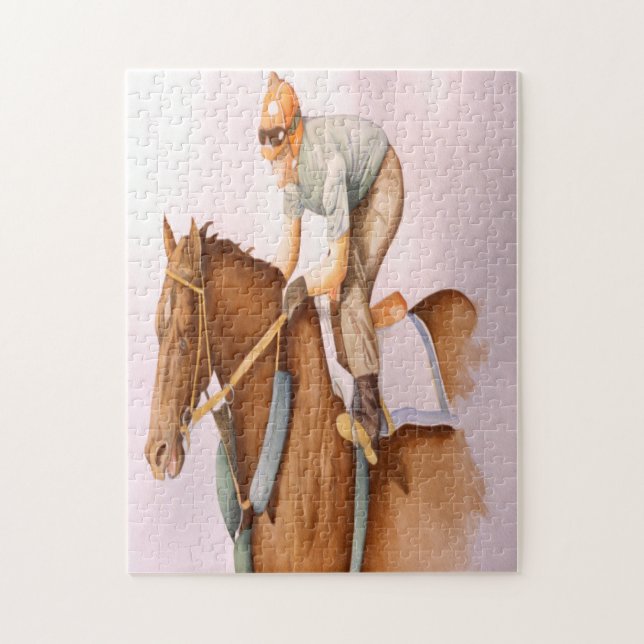 Tävling Horse och Jockey Pussel (Vertikal)