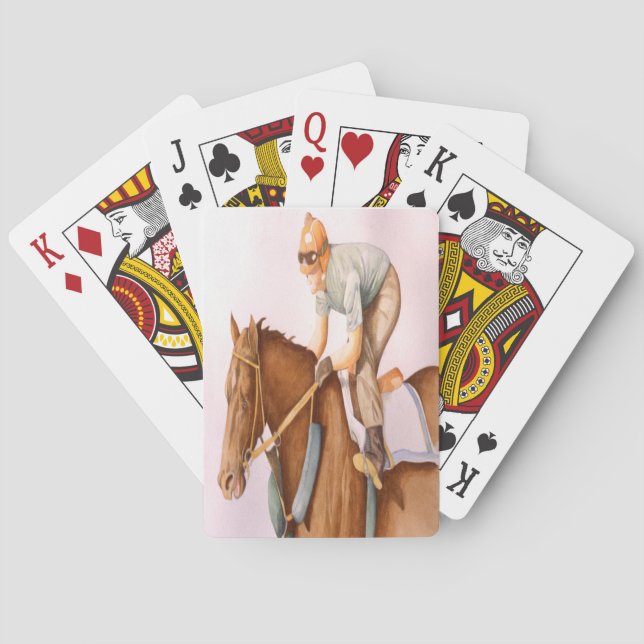 Tävling Horse och Jockey Spel Kort (Baksidan)