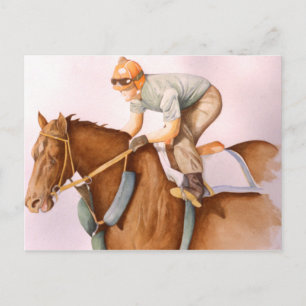 Tävling Horse och Jockey Vykort