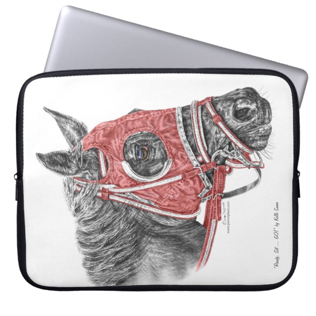 Tävling Horse Porträtt Silke Laptop Sleeve (Framsidan)