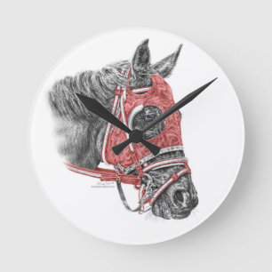 Tävling Horse Porträtt Silke Rund Klocka