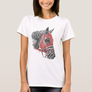 Tävling Horse Porträtt Silke Tee Shirt