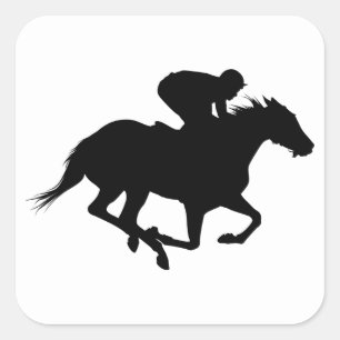 Tävling Horse Silhouette Fyrkantigt Klistermärke