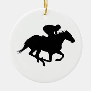 Tävling Horse Silhouette Julgransprydnad Keramik