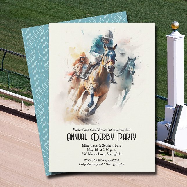 Tävling Horses Derby Party Inbjudningar (Racehorses and Jockeys Derby Party Invitations - INSTANT DOWNLOAD and/or PRINTED or both!)