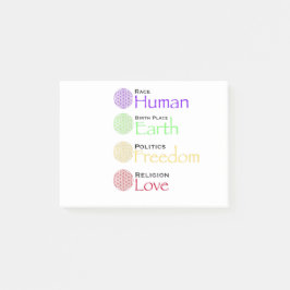 Tävling: Human Birthplace: Earth Politik: Freedom  Post-it Block