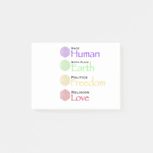 Tävling: Human Birthplace: Earth Politik: Freedom Post-it Block