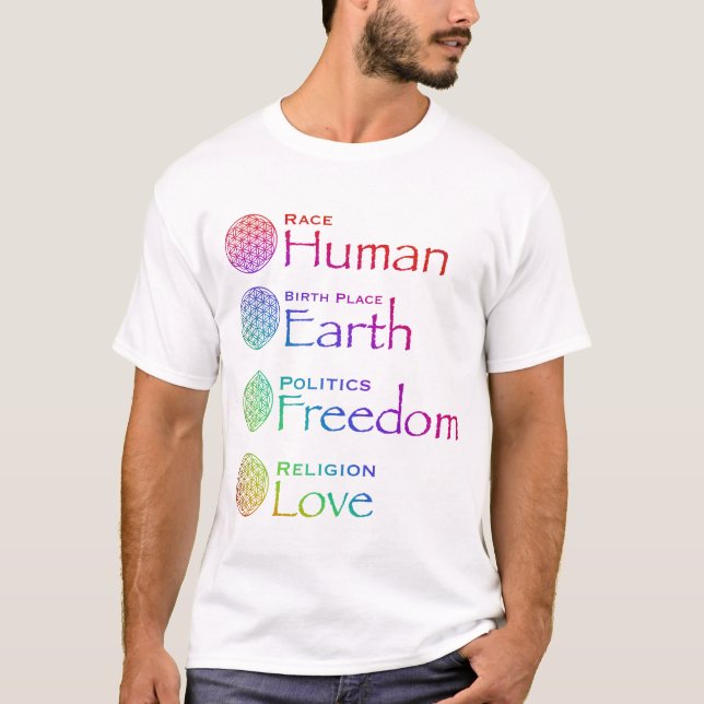 Tävling: Human Birthplace: Earth Politik: Freedom  T Shirt (Framsida)