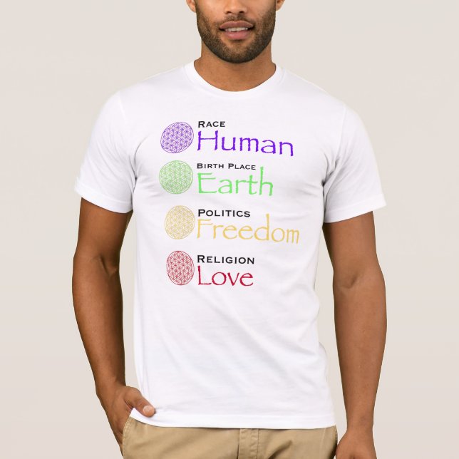 Tävling: Human Birthplace: Earth Politik: Freedom  T Shirt (Framsida)