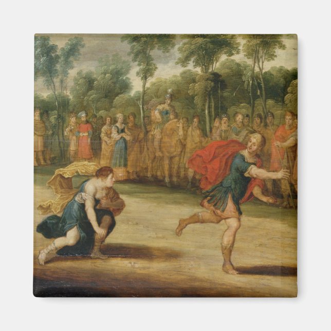 Tävling i Atalanta och Hippomenes (olja på panelen Magnet (Framsidan)