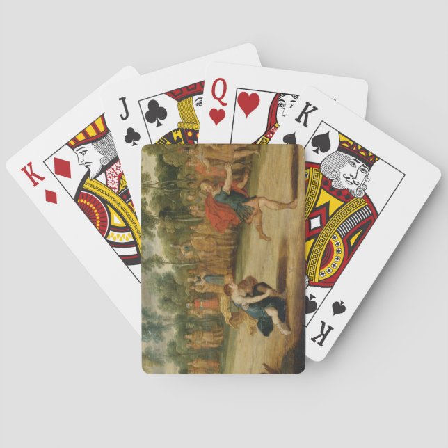 Tävling i Atalanta och Hippomenes (olja på panelen Spel Kort (Baksidan)