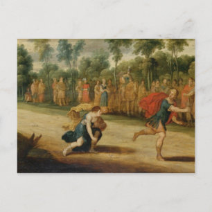 Tävling i Atalanta och Hippomenes (olja på panelen Vykort