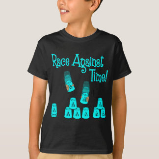 Tävling mot Time, ltblått Tee Shirt