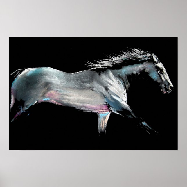 " TÄVLING ON " Horse Tävling av Shirley MacArthur Poster (Framsidan)