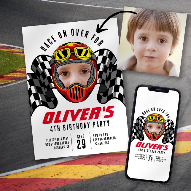 Tävling on Over Photo Födelsedagsfest Inbjudningar (Skapare uppladdad)