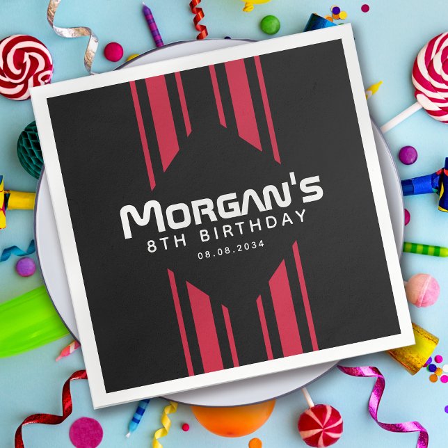 Tävling på Födelsedagsfesten med Tävla-bilar Pappersservett (Skapare uppladdad)