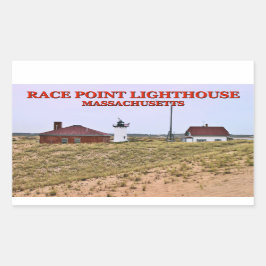 Tävling Point fyr, Cape Cod, Massachusetts Rektangulärt Klistermärke