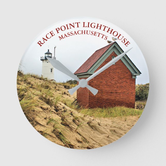 Tävling Point fyr, Massachusetts Clock Rund Klocka (Framsida)