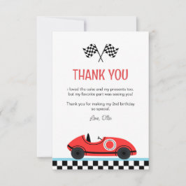 Tävling Red Car Birthday - tack, kort