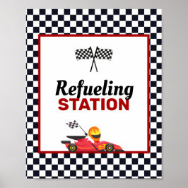 Tävling Tävla Boy Birthday Refueling Station Poster