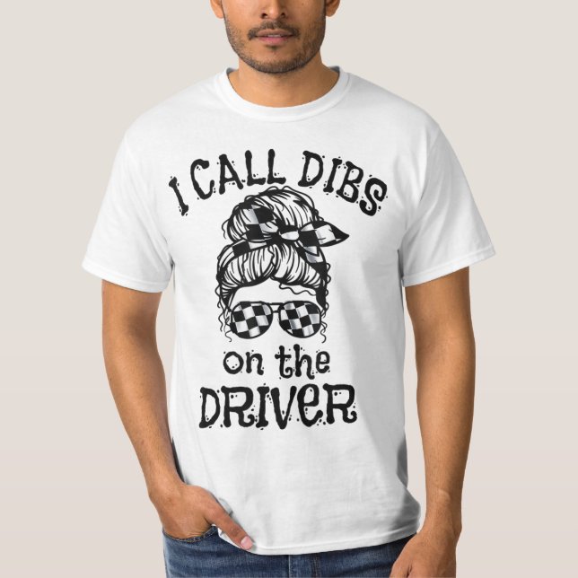 Tävling Tävla Lagrar Car Dirt Track Tävla Dibs T Shirt (Framsida)