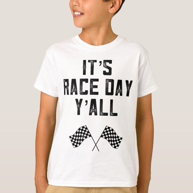Tävling Track Checkered Flagga Fast Cars its Tävli T Shirt (Framsida)