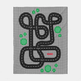 Tävling Track Kids Playmat Cars Lastbilar Namn Boy Fleecefilt