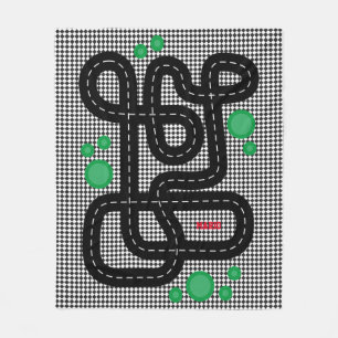 Tävling Track Kids Playmat Cars Lastbilar Namn Boy Fleecefilt