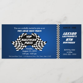 Tävling Track Pass Birthday Biljett Inbjudningar