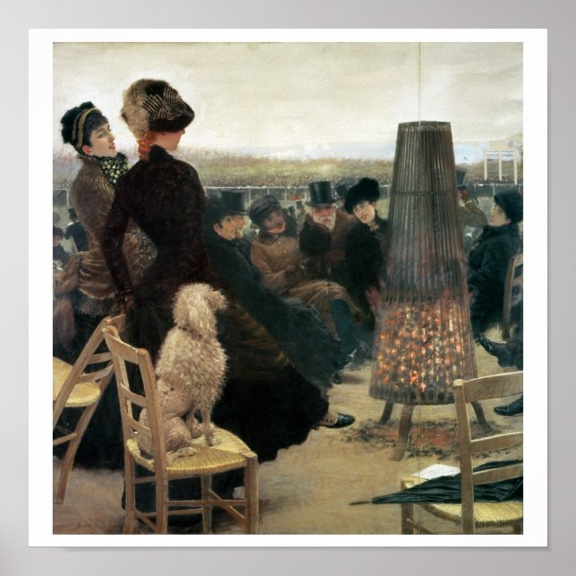 Tävling vid Auteuil, en del av en triptych (olja p Poster (Framsidan)