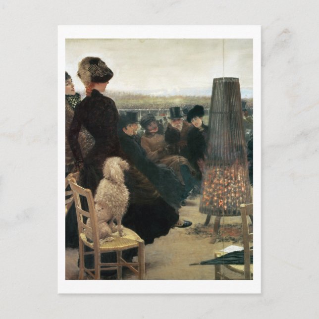 Tävling vid Auteuil, en del av en triptych (olja p Vykort (Framsida)