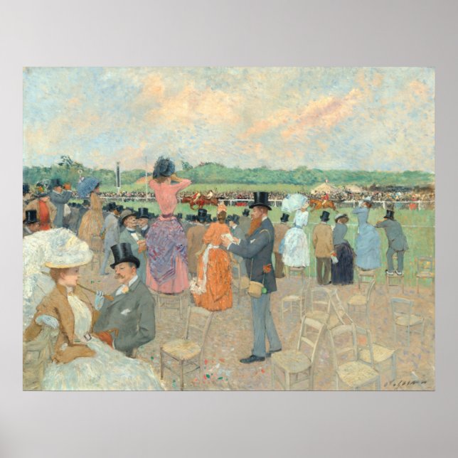Tävling vid Longchamp - Jean-Louis Forain Fine Art Poster (Framsidan)