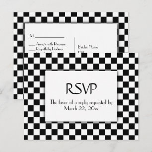 Tävlingbil med RSVP-menyn Inbjudan Vykort