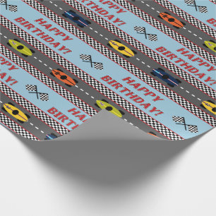 Tävlingfödelsedag som slår in papper presentpapper