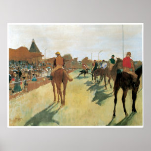 Tävlinghästar, för stativen, Degas Poster