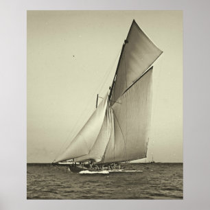 Tävlings- Amerika för yachtShamrock kopp 1899 Poster