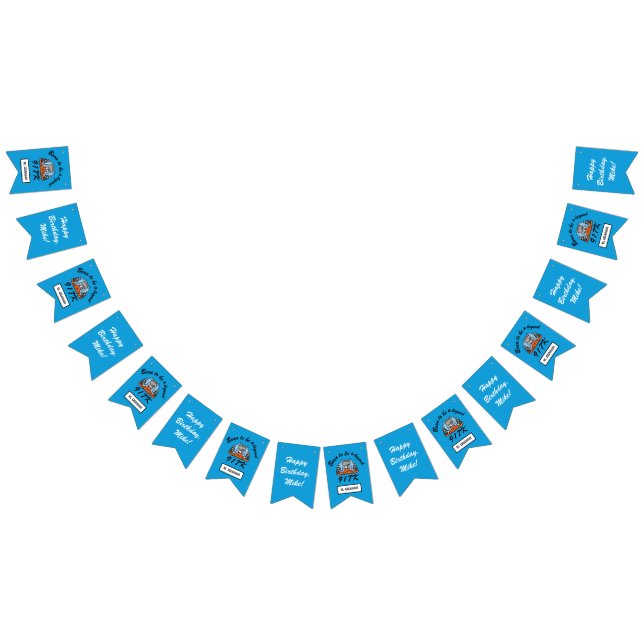 Tävlings- bil för grattis på födelsedagenpojke vimplar (Alla)