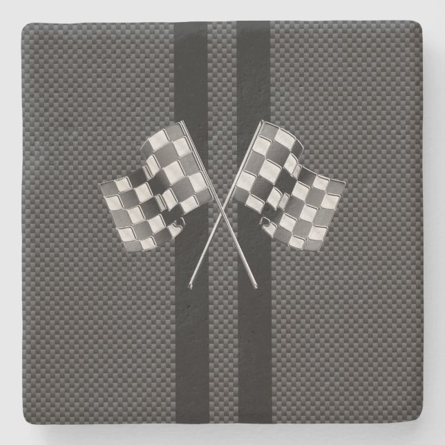 Tävlings- flaggorrandar i dekor för kolfiberstil stenunderlägg (Framsidan)