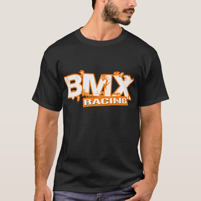TÄVLINGS- ORANGE VIT FÖR BMX TRÖJA (Framsida)