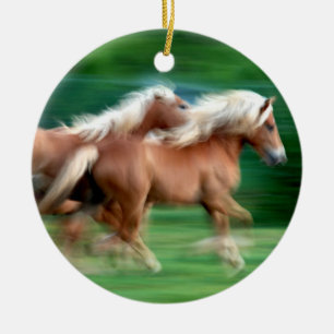 Tävlings- Palominohästprydnad Julgransprydnad Keramik