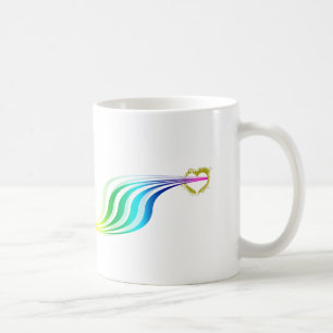Tävlings- regnbågehjärtor kaffemugg