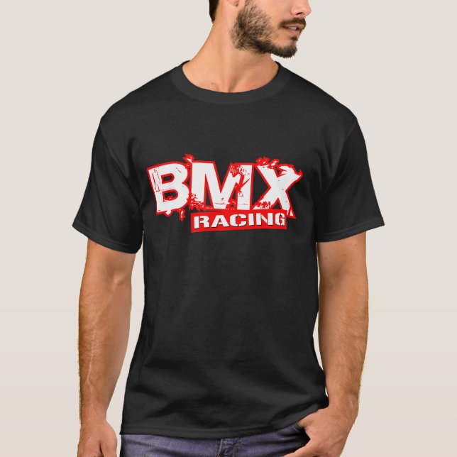 TÄVLINGS- RÖD VIT FÖR BMX T-SHIRT (Framsida)